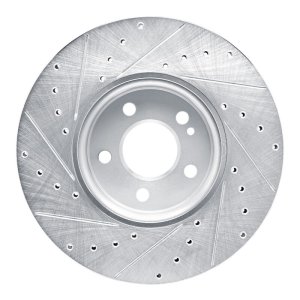 Mercedes-Benz A220 Brake Rotor (1) - Front Right - R1 Concepts - Drilled & Slotted - Silver - `19-`26